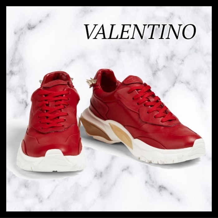 VALENTINO GARAVANI◆厚底 レザー スニーカー 2色◆関税送料込み VALENTINO GARAVANI】Rockstud レザー スニーカー