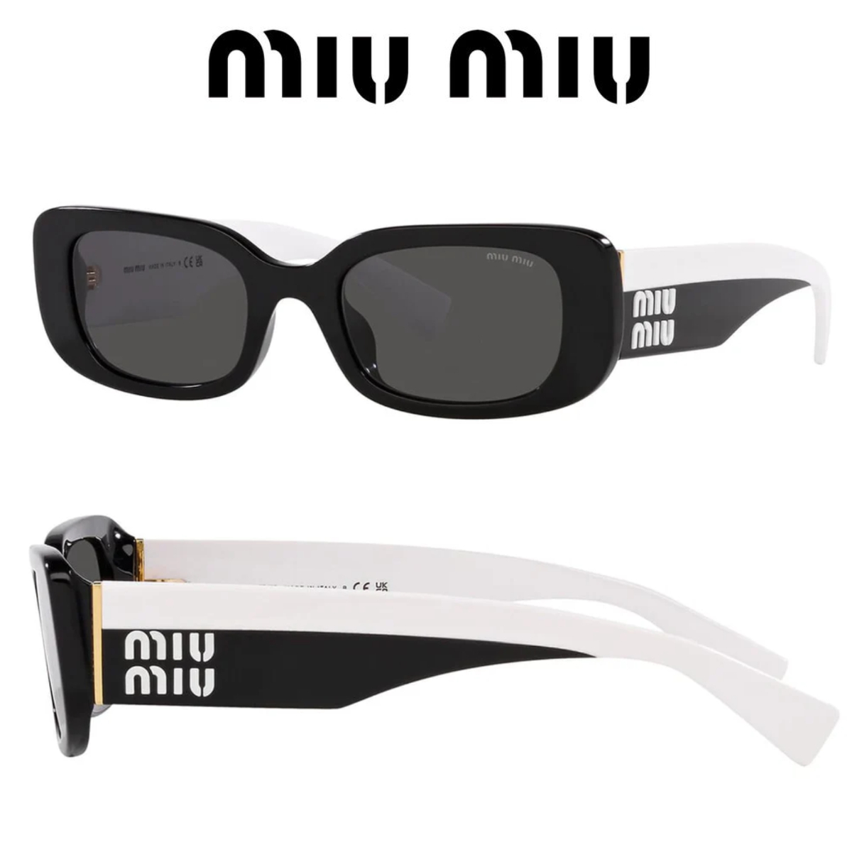 関税・送料込み＊miumiu＊ワイド テンプル ロゴ サングラス