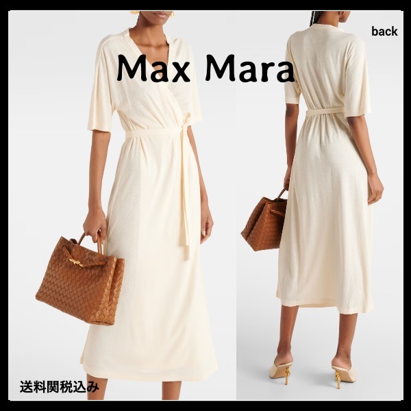 送料関税込み★Max Mara★リネンブレンド ラップドレス