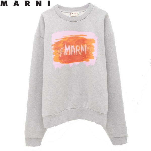 MARNI マルニ ロゴプリントプルオーバースウェットシャツ グレー