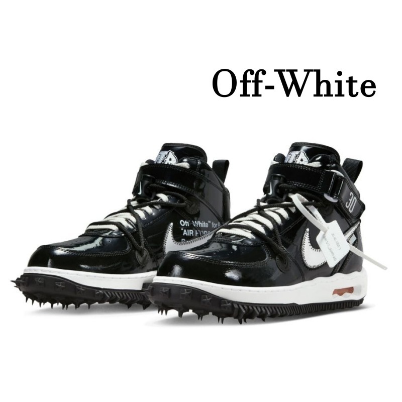 Off-White Nike コラボ Air Force 1 Mid スニーカー 送関込 靴