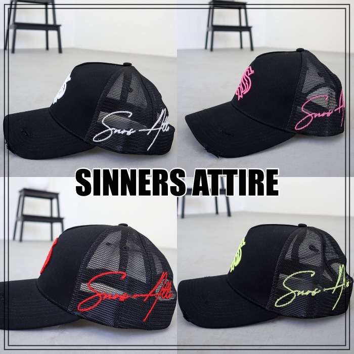 【SINNERS ATTIRE】ディストレストラッカーハット ※送料込