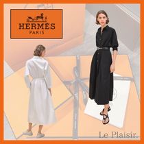 【24新作♪一枚で映えるデザイン】HERMES シャツ ワンピース 大人のエレガント シャツワンピ【HERMES】シャツドレス (HERMES