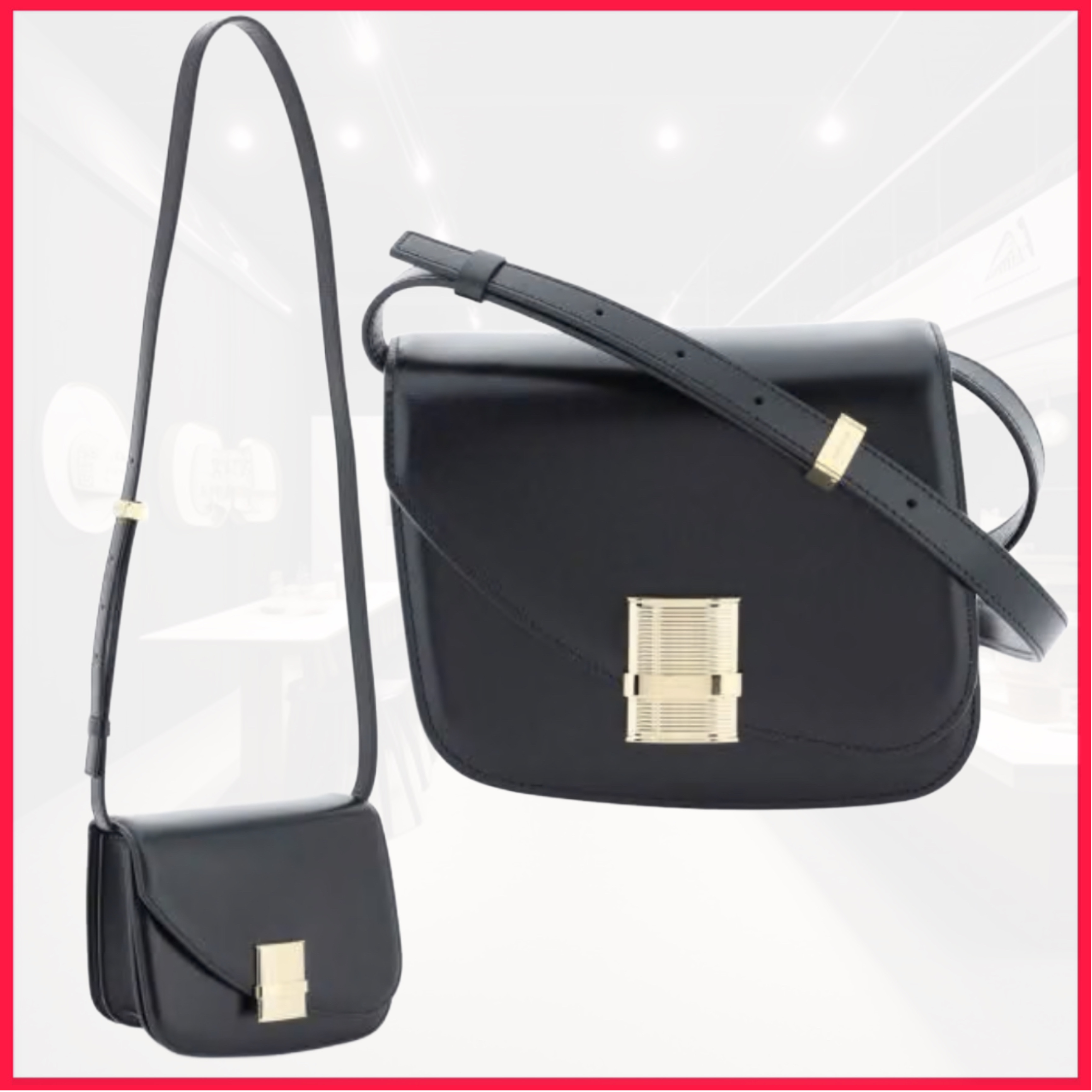 赤いドレスに合う[フェラガモ] FIAMMA レザークロスボディバッグ