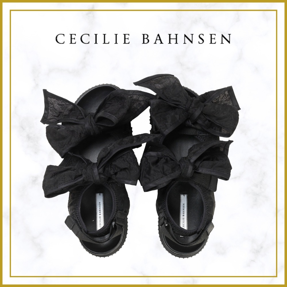 ◆関税込◆ CECILIE BAHNSEN Valeria リボンサンダル Black