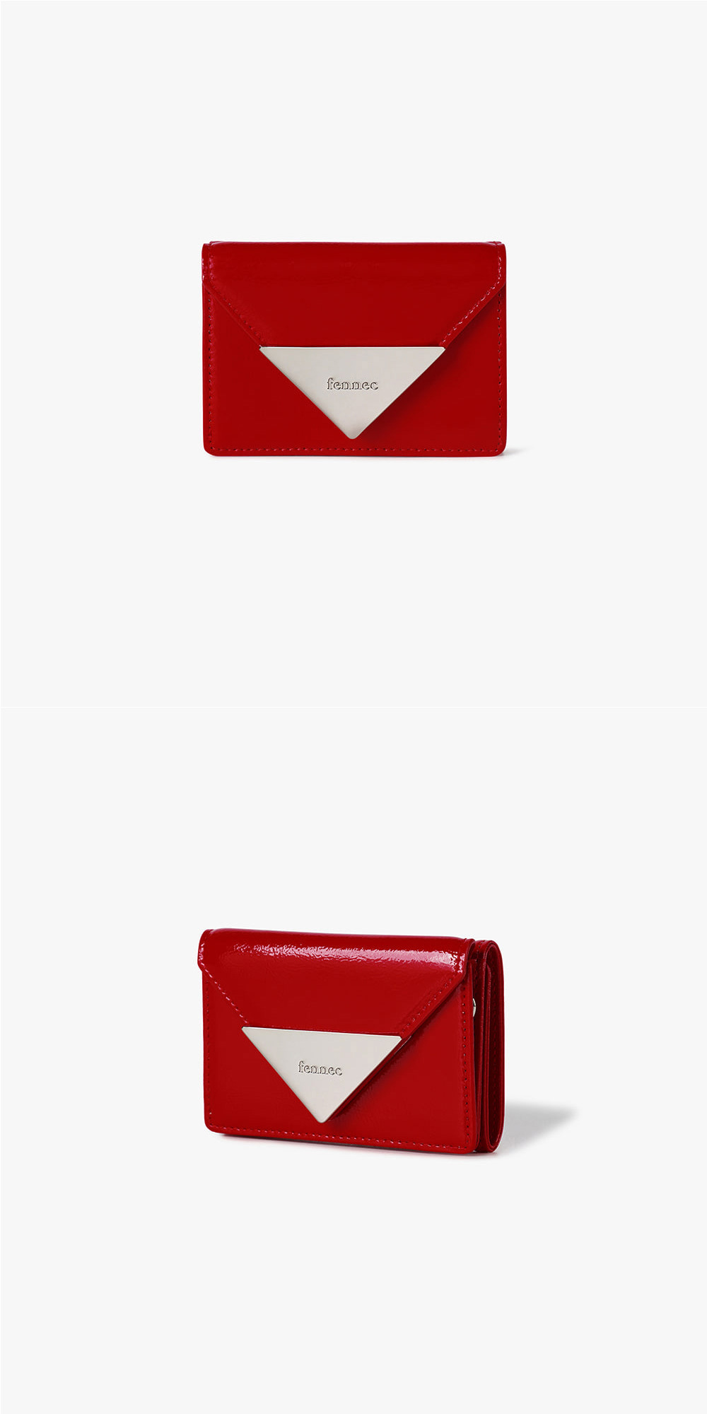 折りたたみ財布 FENNEC TRIANGLE BRIDGE CARD HOLDER CHERRY RED FNSCW05CRF ☆FENNEC☆送料込み☆大人気☆CRINKLE TRIANGLE TRIPLE WALLET D