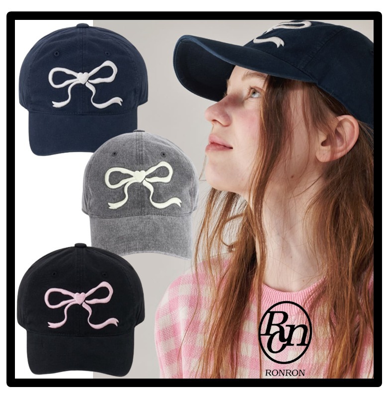 ★関税込★RONRON★HEART RIBBON BALL CAP★キャップ★