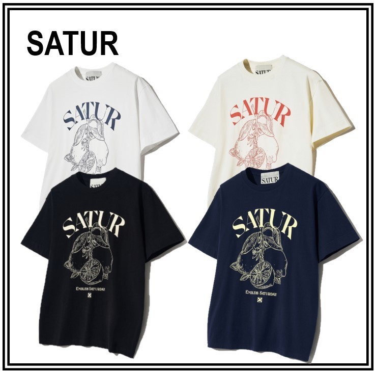 【 SATUR 】Capri Citron Drawing Summer Graphic T-Shirt
