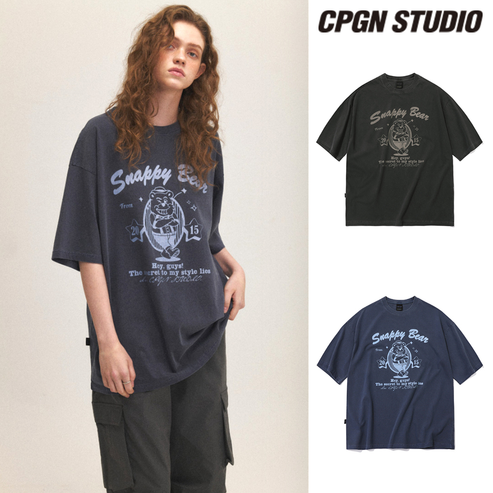【CPGN STUDIO】24SS★ Snappy Bear Pigment Short Sleeve Tee