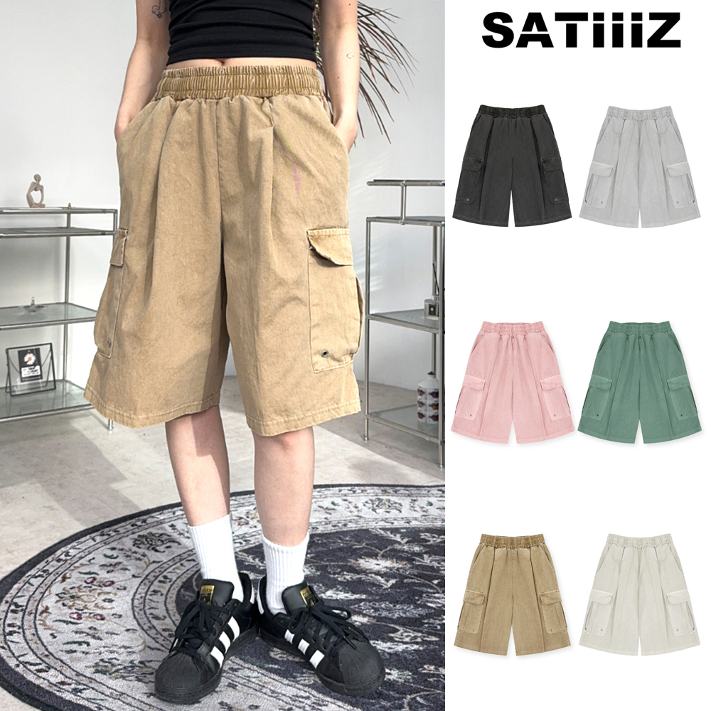 【SATIIIZ】Podin Cargo Dying Bermuda Pants