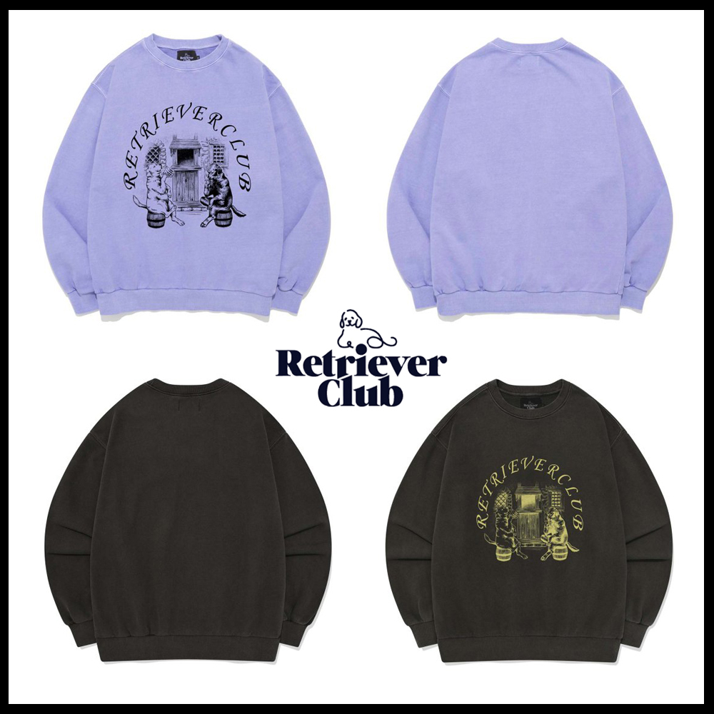 [RETRIEVER CLUB]UNISEX●TWO DOG ARCH CREWNECK
