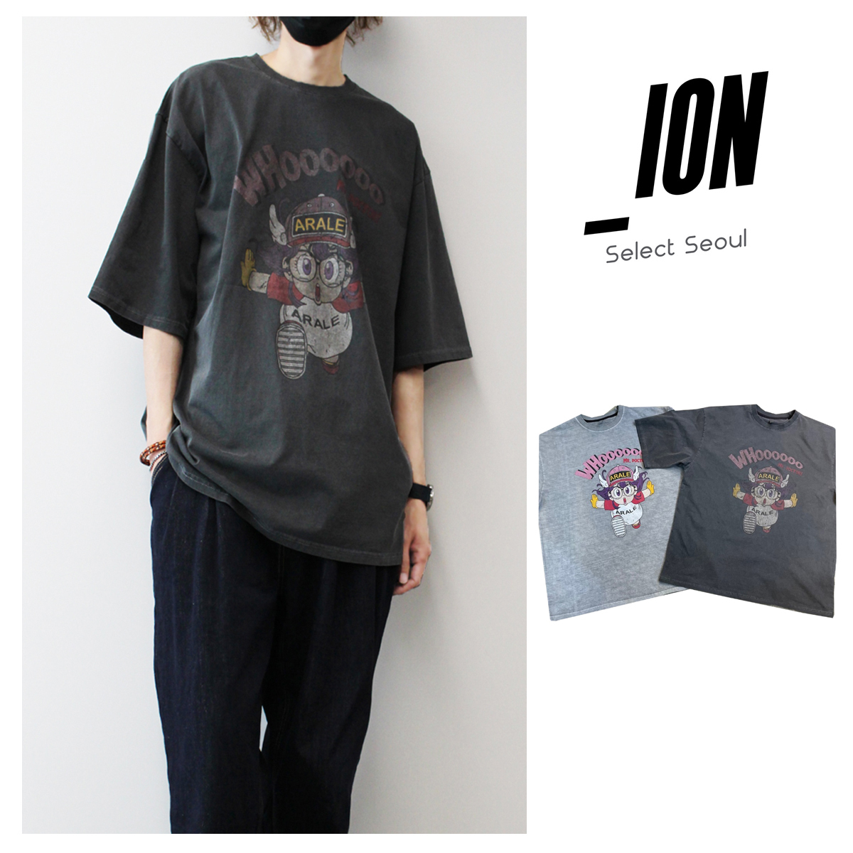 【IONSEOUL】Slump Pigment Short Sleeve T Shirt 4JH274