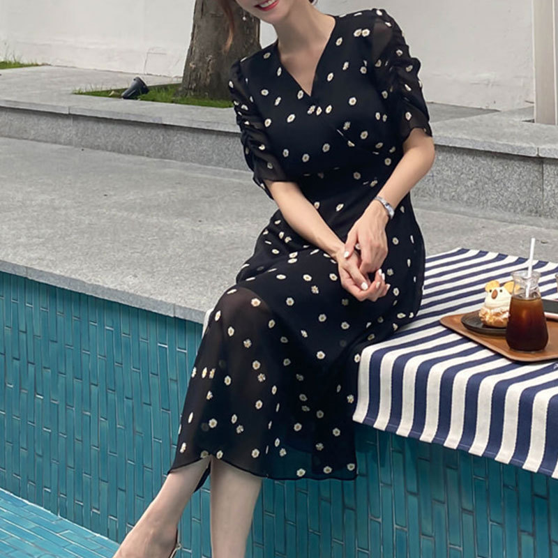 KAREN MILLEN■マーブルプリント ソフトプリーツ マキシドレス KAREN MILLEN□マーブルプリント ソフトプリーツ マキシドレス