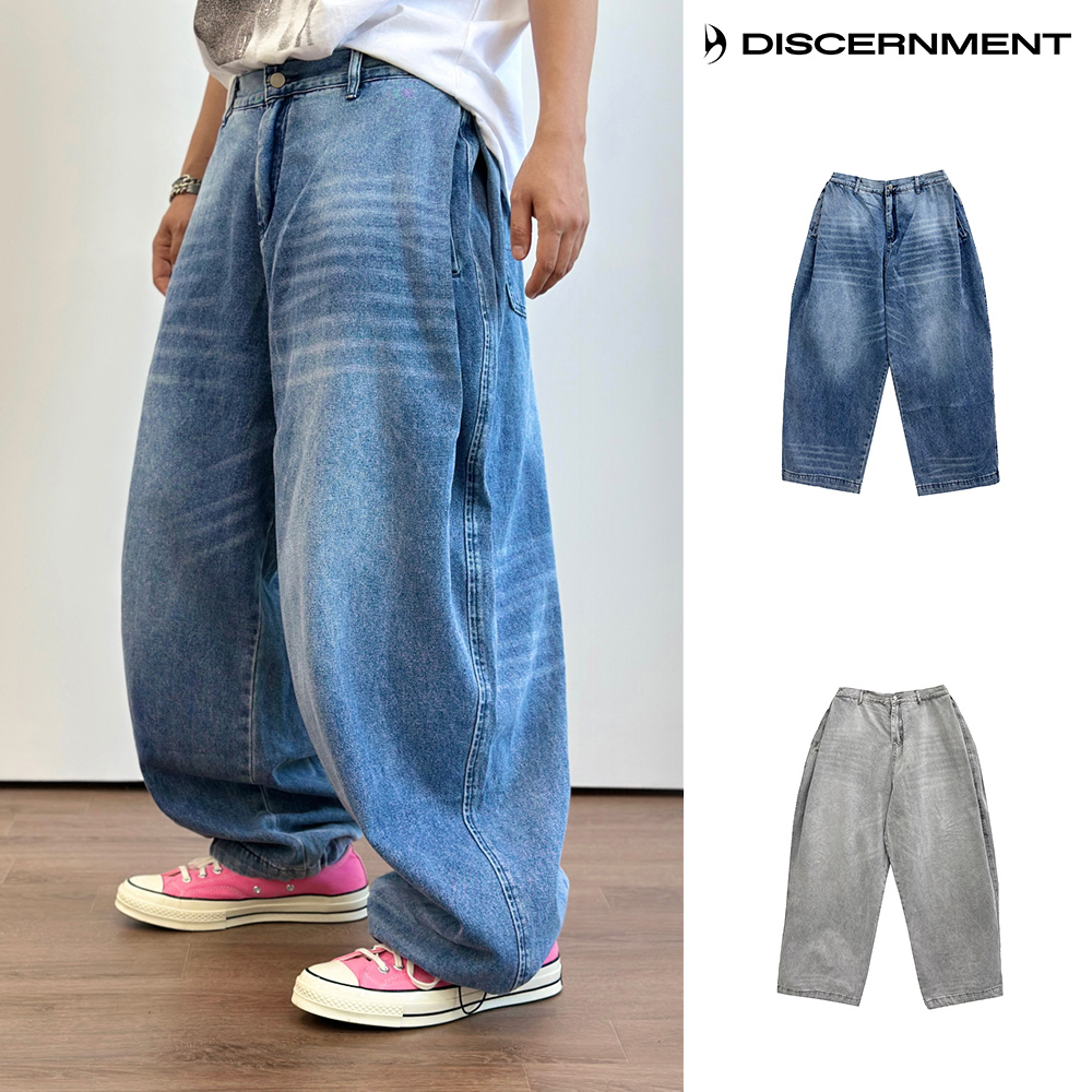 【DISCERNMENT】Nute Washing Balloon Denim Pants