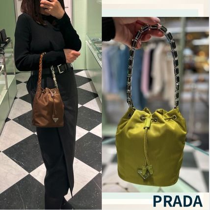 PRADA グリーン プラハンドルナイロン バッグ グリーン（緑）系 PRADA RE NYLON(プラダ リナイロン