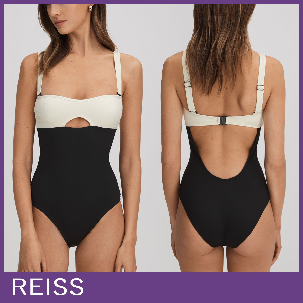 REISS☆GOLDIE BONDI BORN COLOURBLOCK SWIMSUIT 水着【UK発】