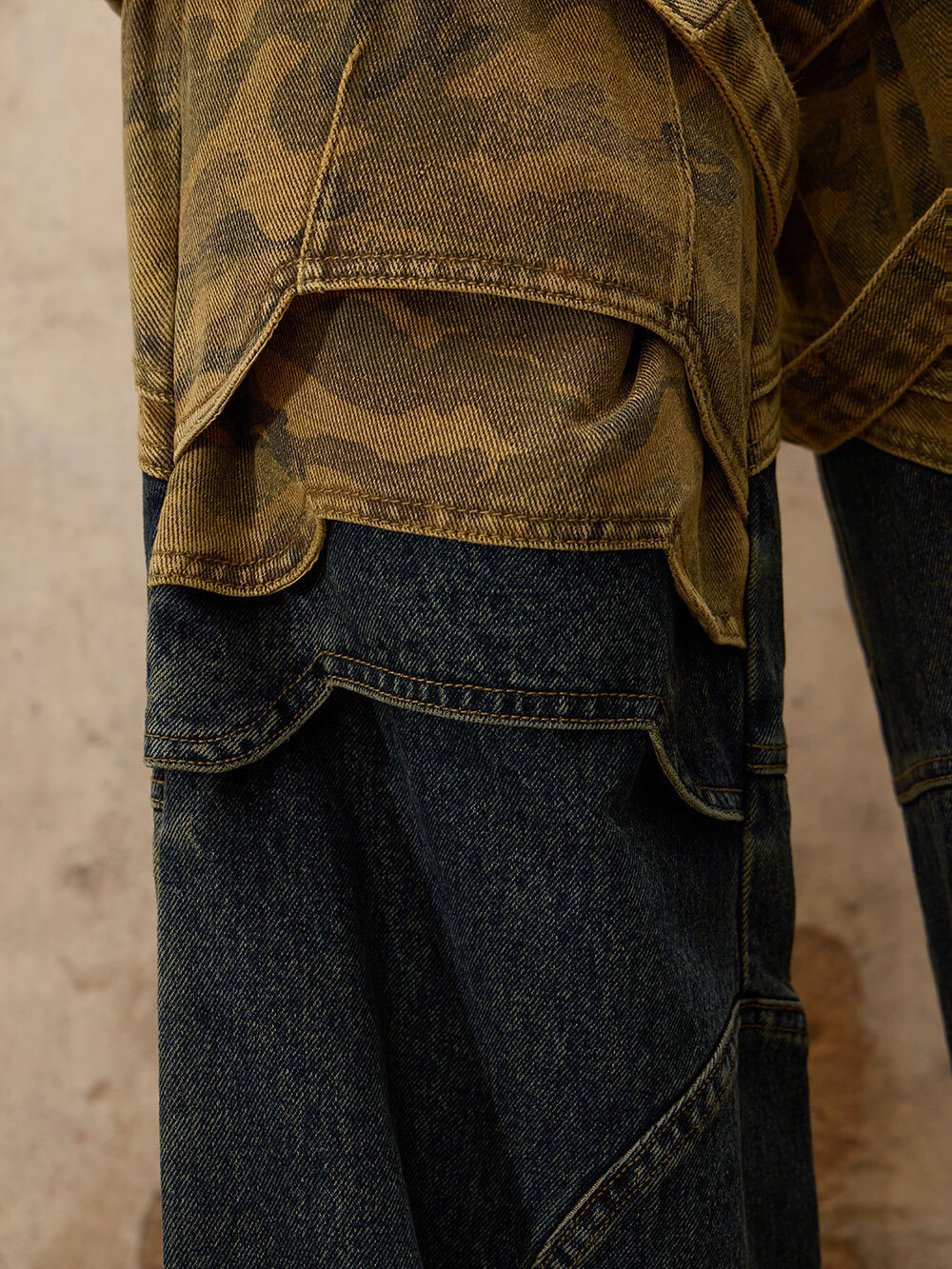 【関送込み 匿名配送】PERSONSOUL スプライシング デニム PERSONSOUL】 Splicing Denim Jeans ユニセックス 送関込 パンツ