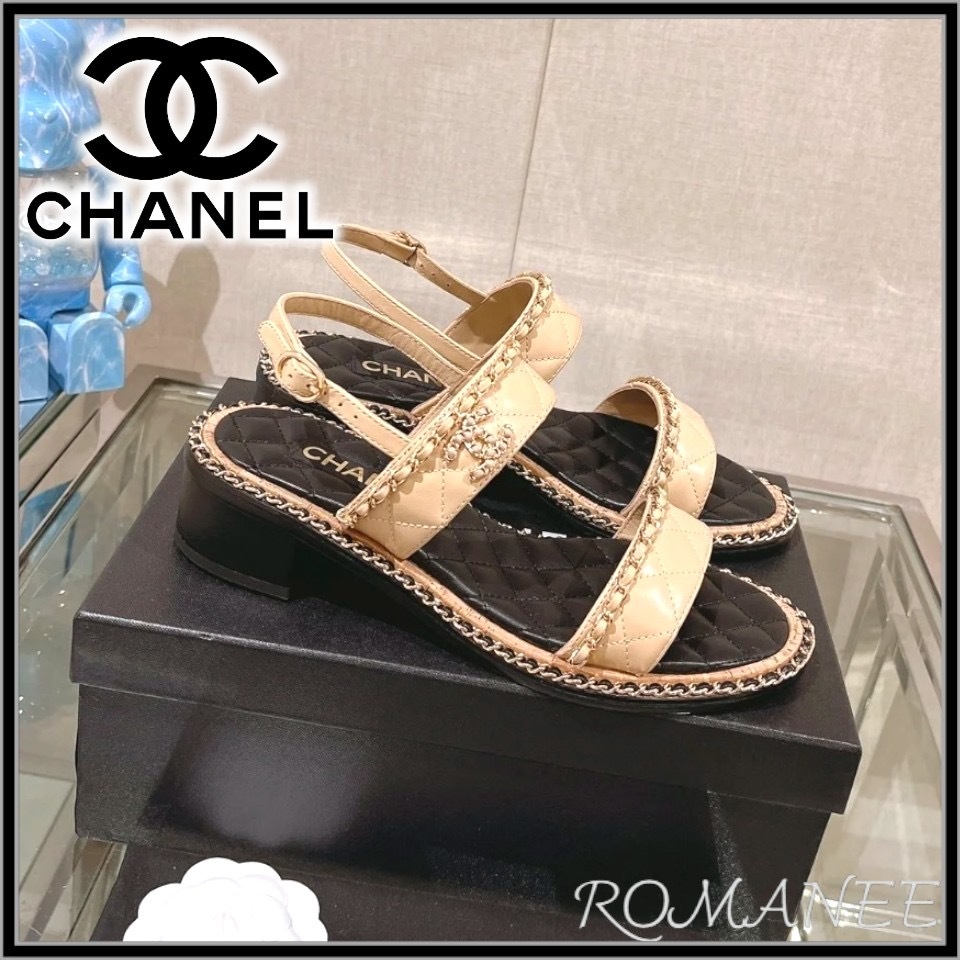 キルティングデザインがオシャレ♪【CHANEL】サンダル
