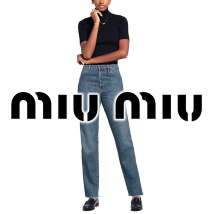 MiuMiu マーブル柄 ローライズ ストレート ジーンズ おしゃれ ローライズデニム MiuMiu(ミュウミュウ) ボトムス(レディース