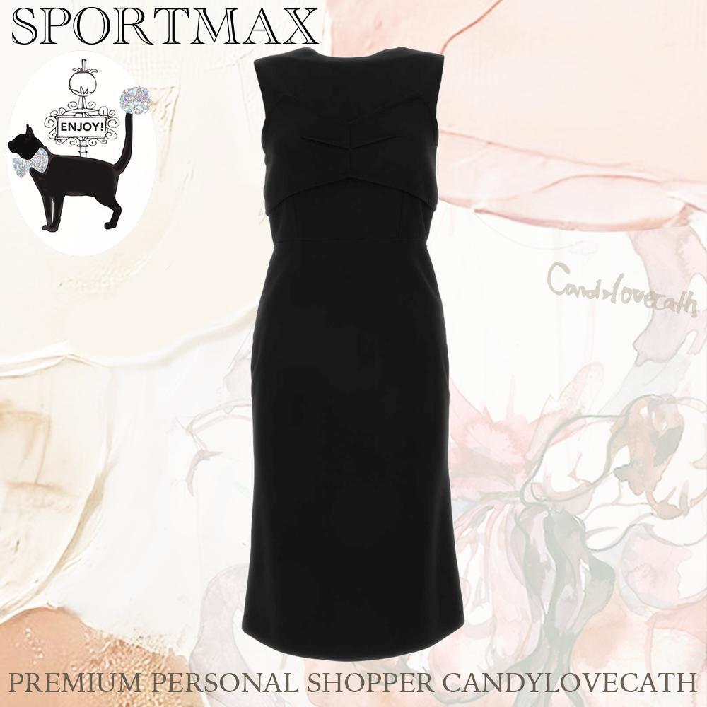ワンピース SPORTMAX Black Stretch Polyester Mirto Dress