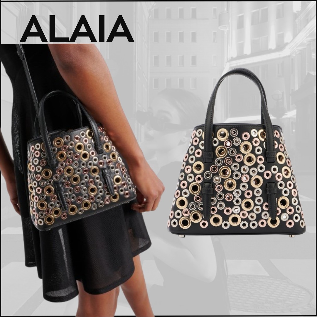 【ALAIA】Mina 20 embellished leather tote bag