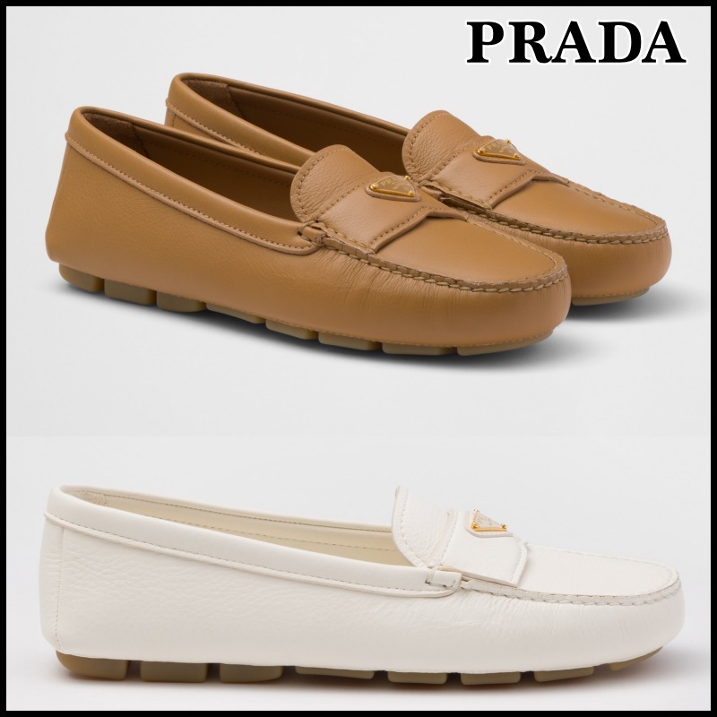 【海外限定新作】PRADA 革製ドライビングシューズ