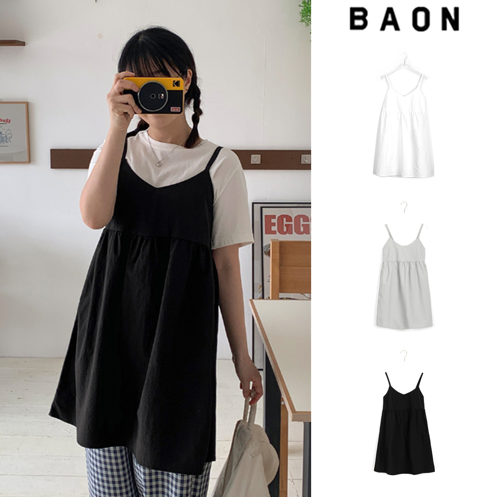 【BAON】Taruru Banding Nylon Sleeveless Midi One Piece