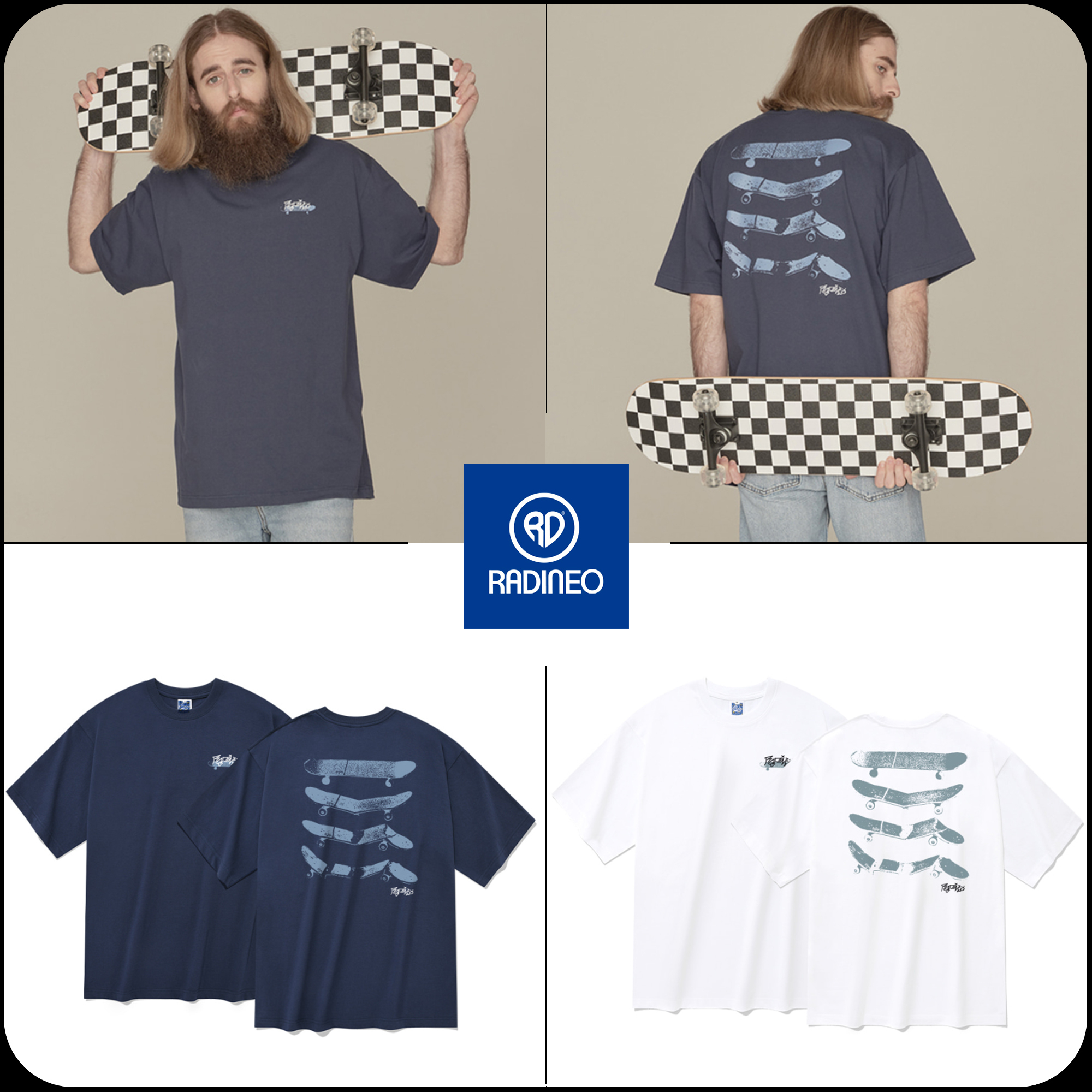[RADINEO]★ 韓国人気★SKATEBOARD T-SHIRTS