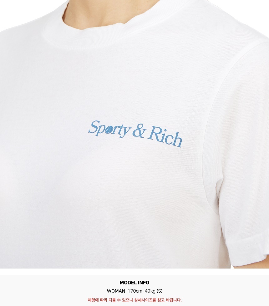 スポーティアンドリッチ レディース 半袖Tシャツ TS1062WH WHITE org.jpg