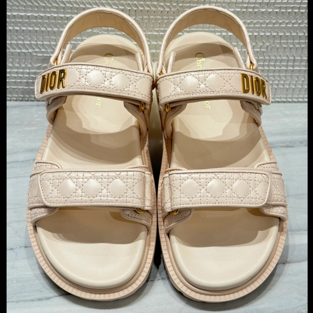 【可愛いキルティング♪】Dior★Dioract ロゴ入り サンダル