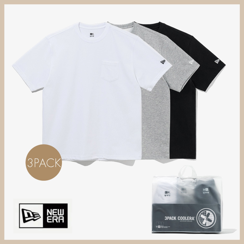 NEW ERA☆3 PACK ESSENTIAL POCKET T-SHIRTS
