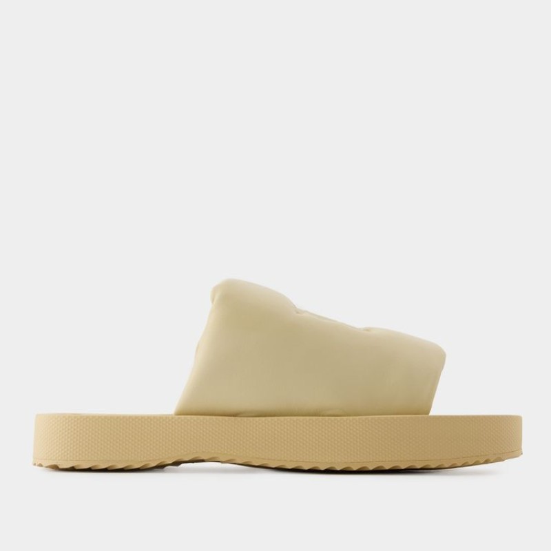 サンダル・ミュール Burberry LF Knight Slab Sandals- Burberry - Leather - Beige