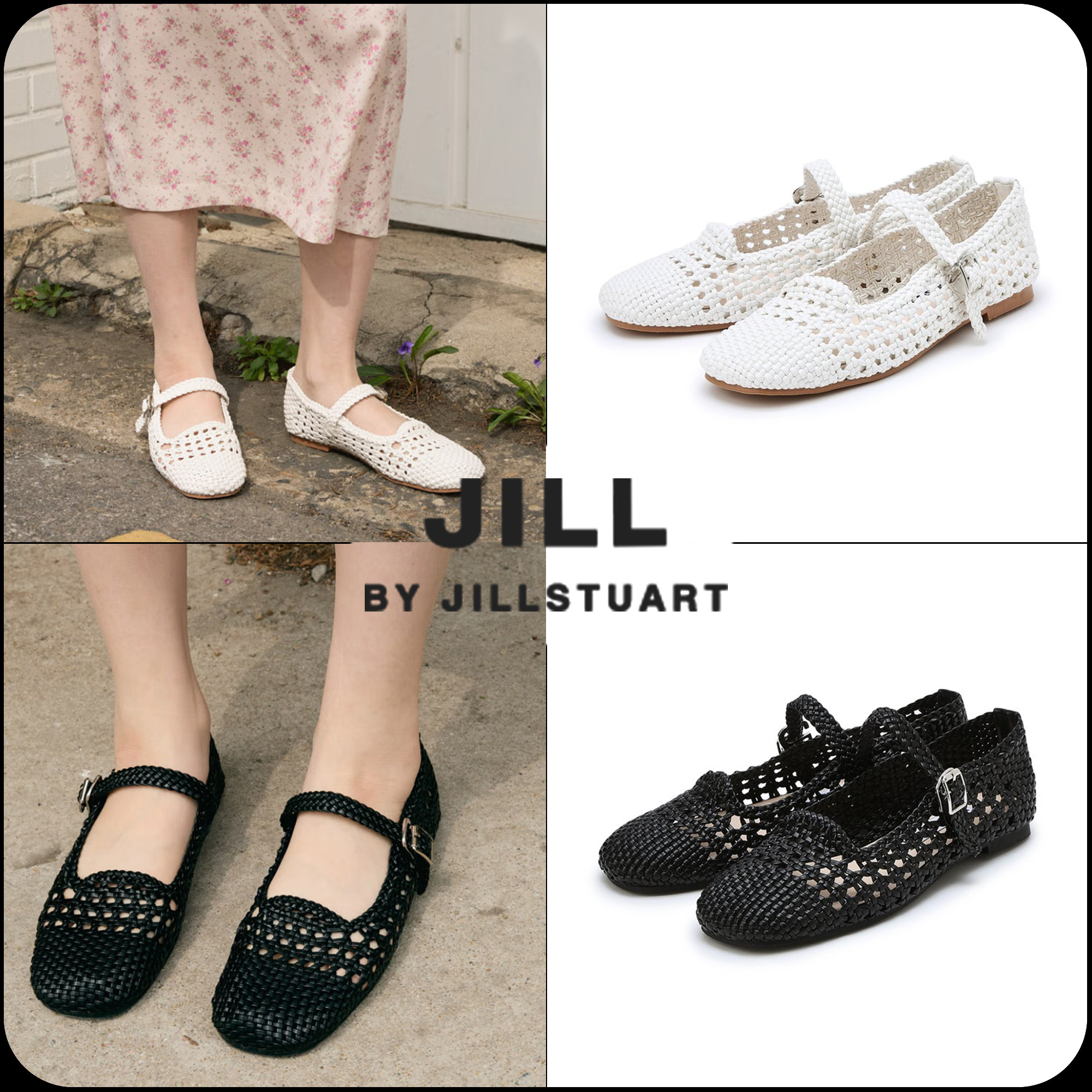 [JILLSTUART]★韓国人気★HALLEY MESH MARY JANE FLATS
