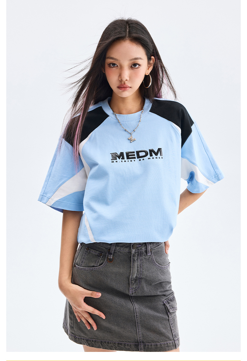 MEDM レトロ きロゴ Tシャツ 半袖 男女兼用 MEDM レトロ きロゴ Tシャツ 半袖 男女兼用 (MR. ENJOY DA MONEY