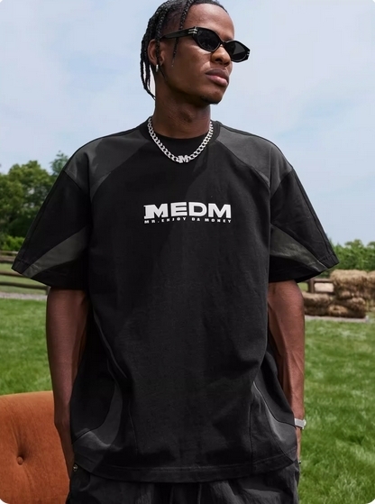 MEDM レトロ きロゴ Tシャツ 半袖 男女兼用 (MR. ENJOY DA MONEY