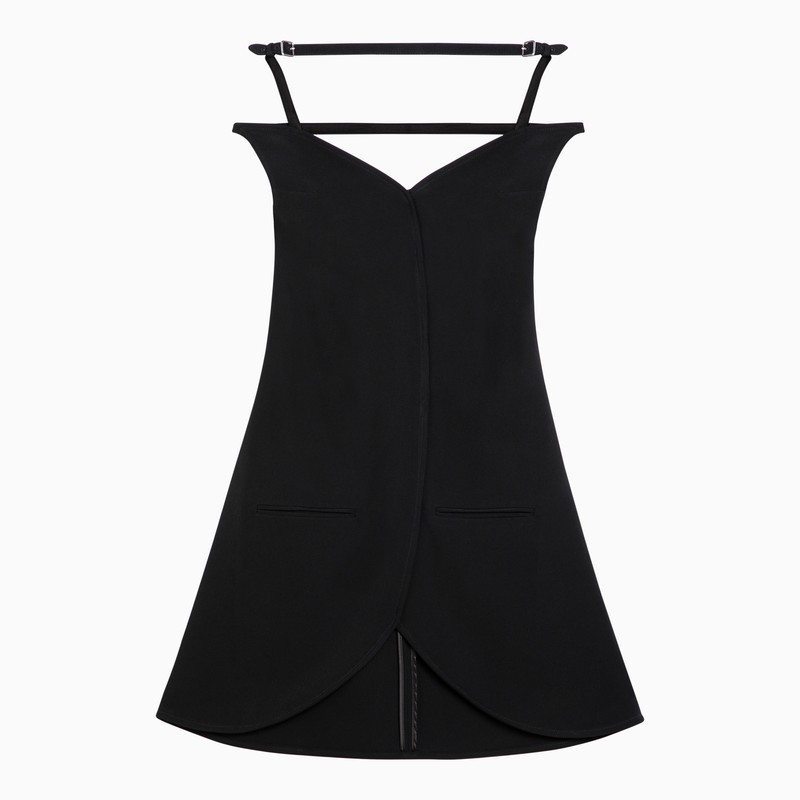 ワンピースその他 Courreges Ellipse black viscose bustier mini dress