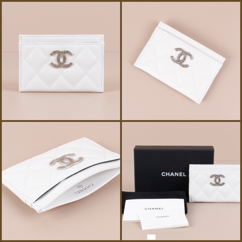 [CHANEL] シャネル レタリング CC キャビア カード財布