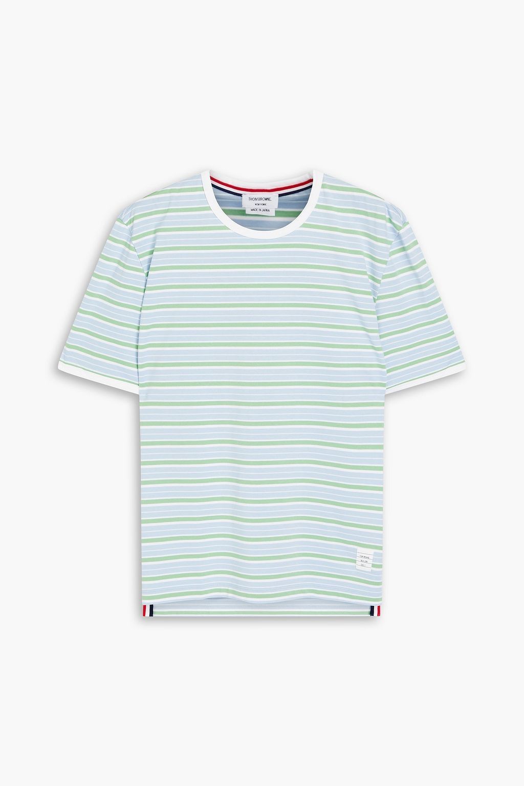 送料関税込 THOM BROWNE ストライプ コットンジャージー Tシャツ □THOM BROWNE - コットンジャージー Tシャツ ストライプ
