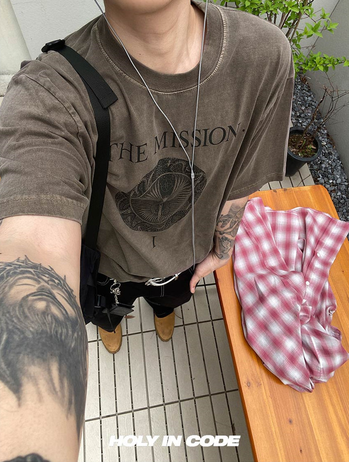 Tシャツ・カットソー No.0744 mission washing half T (3color) No.0744 mission washing half T (3color) (HOLY IN CODE/T
