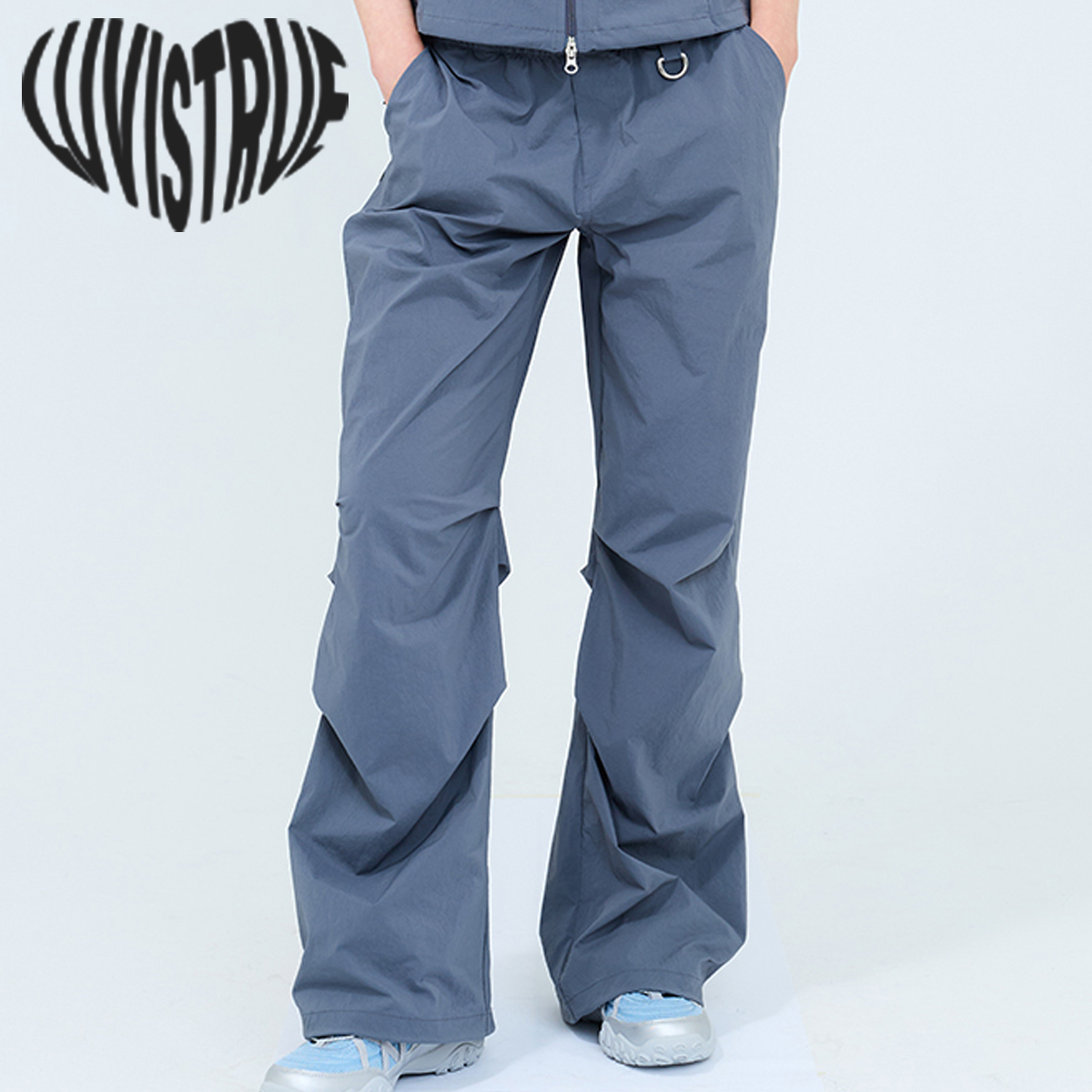 ★LUVISTRUE★CURVED L COMFY PARACHUTE PANTS(CHARCOAL)★人気