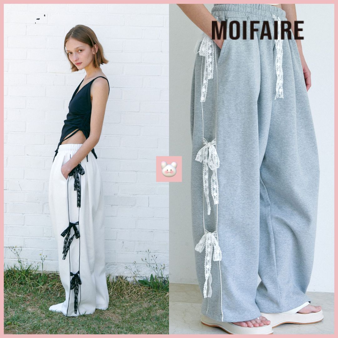 ★韓国 人気 バレエコア★[MOIFAIRE] RIBBON PIPING PANTS