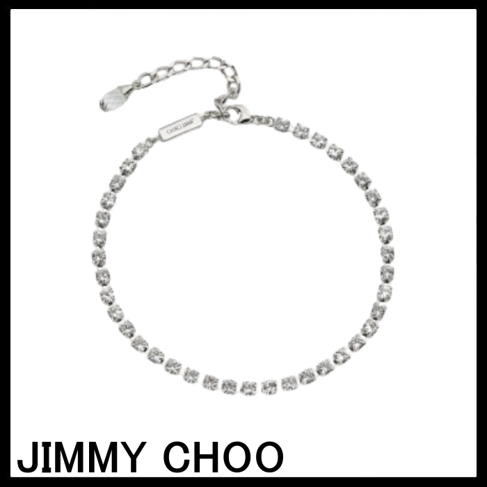JIMMY CHOO Saeda Anklet クリスタル付き メタル・アンクレット
