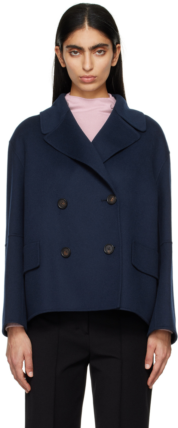 【関税込み】Max Mara ネイビー ダブルジャケット