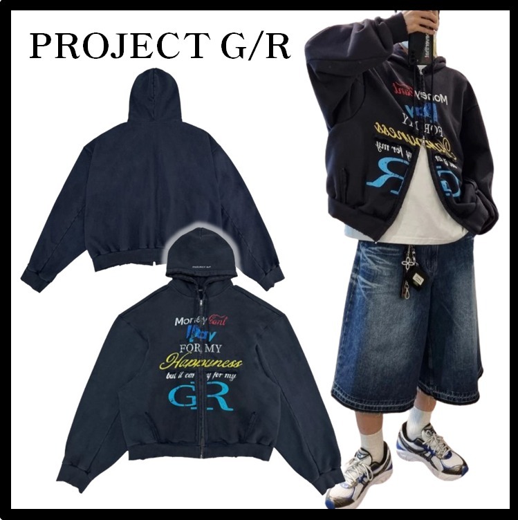 ★送料・関税込★Project G/R★Happiness Zip Hoodie★Navy★