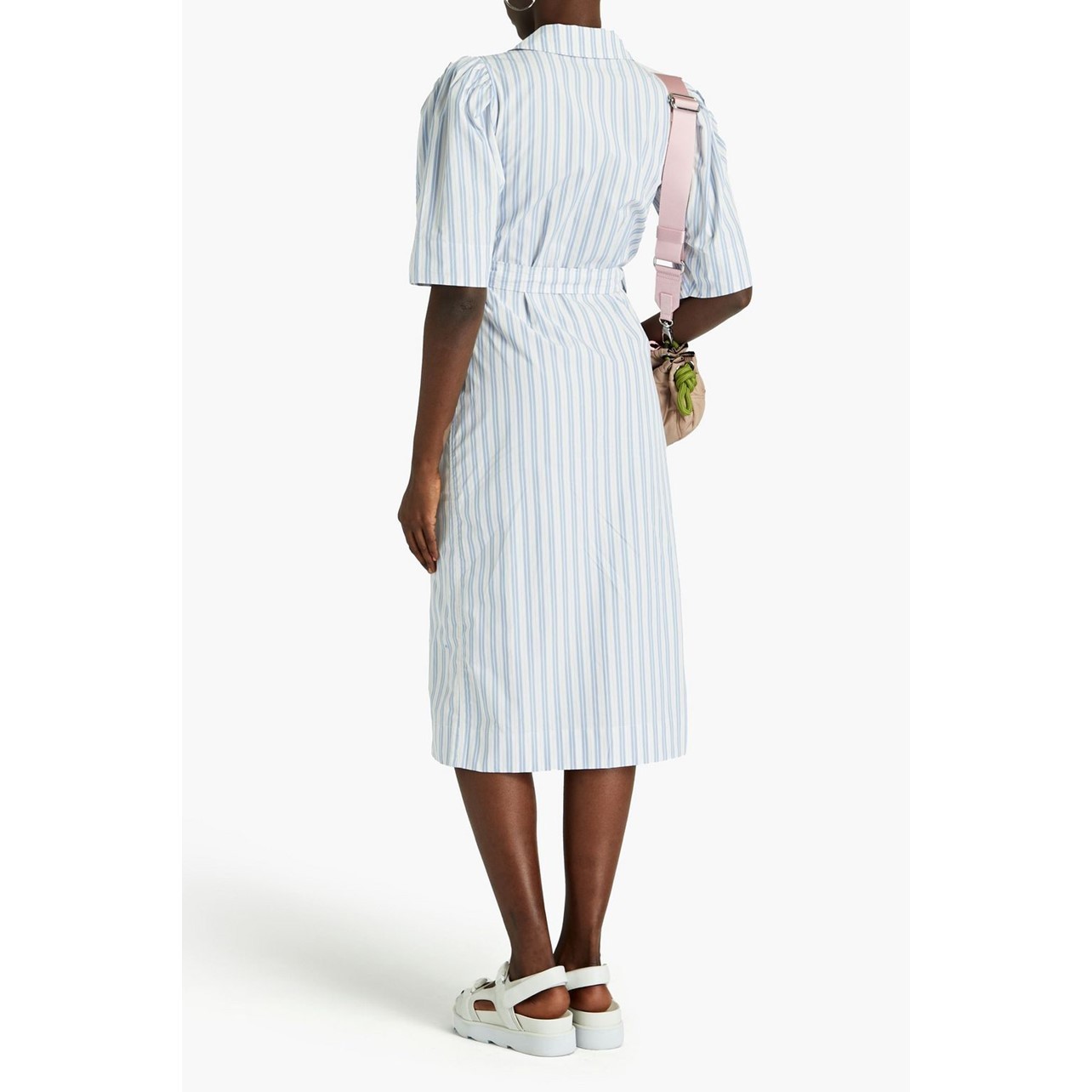 【Ganni】関税込★ブラック コットンポプリン ミディワンピース GANNI コットンポプリン ミディワンピース | THE OUTNET (アウト