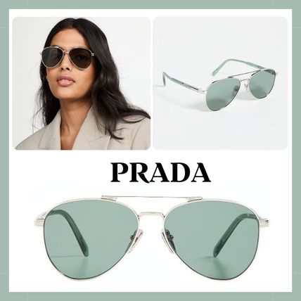 PRADA プラダ サングラス シルバー - 4500525A0095 シルバー(銀色)系 PRADA(プラダ) サングラス(レディース