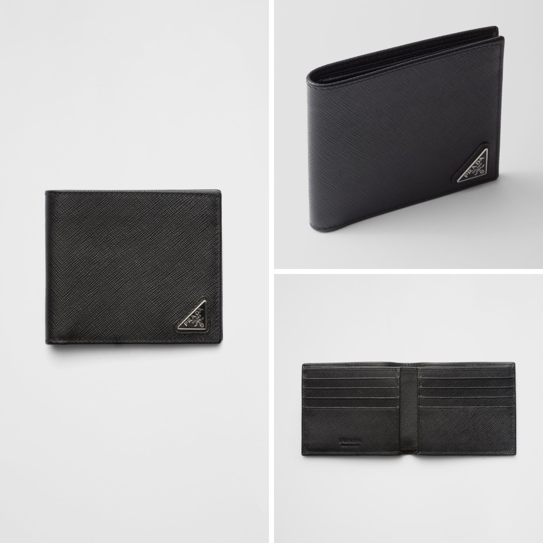 《送料無料》 PRADA Saffiano Leather Wallet