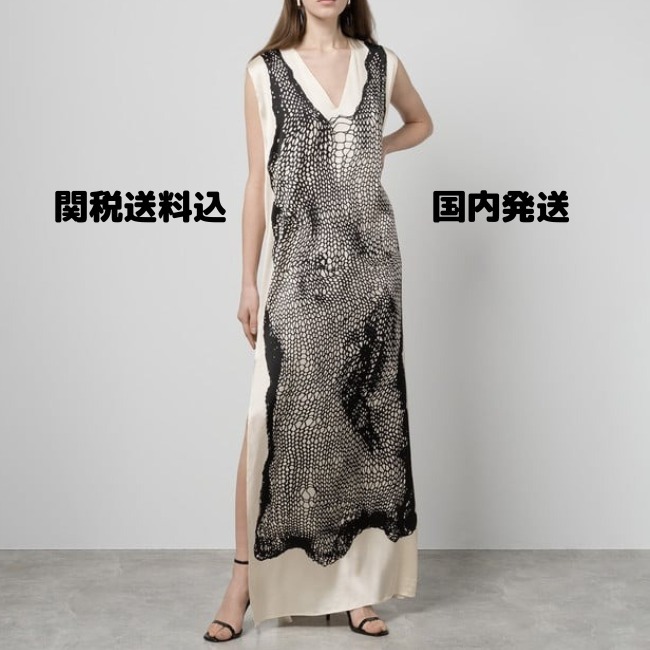【SPORTMAX】EGERIA ビスコース サテン スリーブレス ドレス