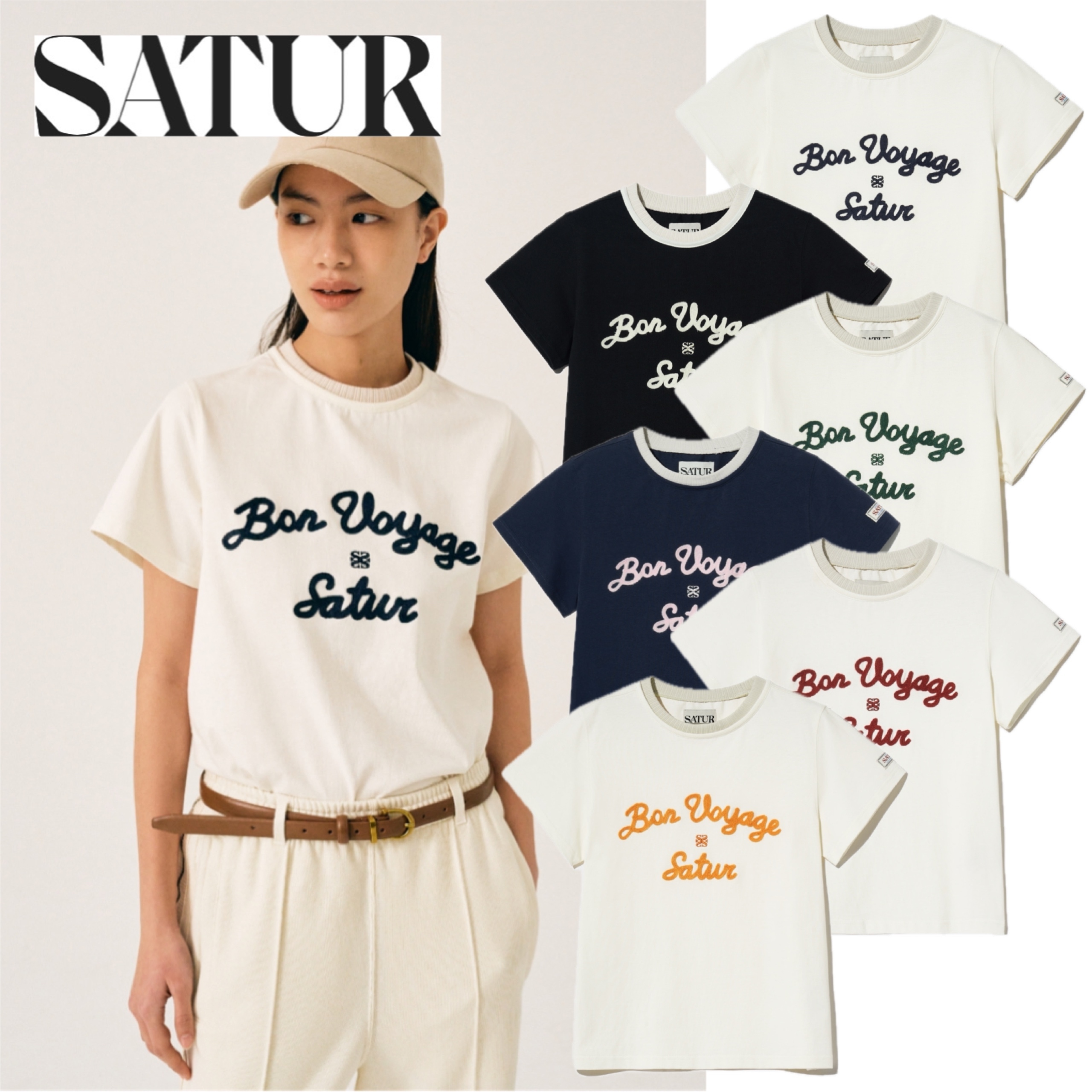 [SATUR]Satur Logo Voyage Tシャツ★新作・24SS★ 韓国SATUR セター】(W) Satur Logo Voyage T-Shirts (SATUR/T