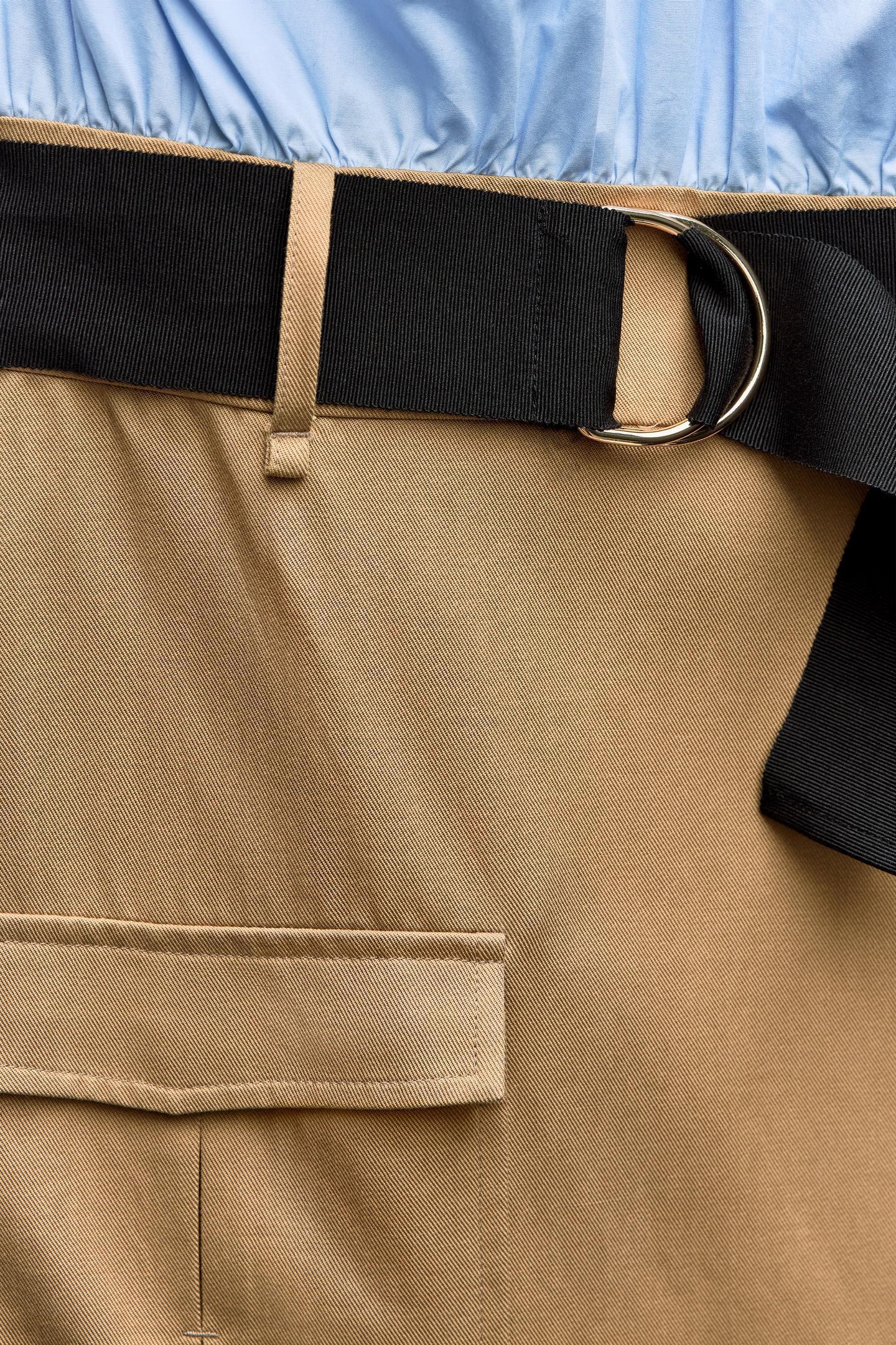 ZARA ベルト コントラスト ミディワンピース | 2157/022